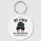 バンインメイ衣服グリーンメンタルヘルス認識度M キーホルダー (正面)