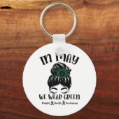 バンインメイ衣服グリーンメンタルヘルス認識度M キーホルダー (正面)