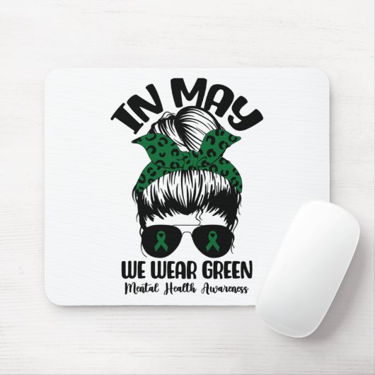 バンインメイ衣服グリーンメンタルヘルス認識度M マウスパッド (マウス)