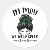 バンインメイ衣服グリーンメンタルヘルス認識度M ラウンドシール (正面)