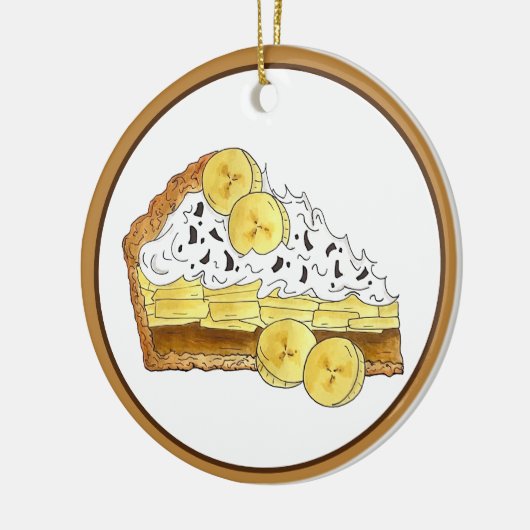 バンオフバナナトフィー焼いたパイバイホームメイド セラミックオーナメント (左)