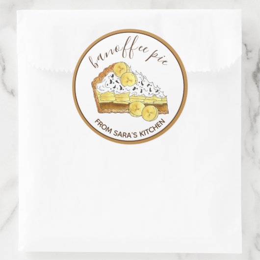 バンオフバナナトフィー焼いたパイバイホームメイド ラウンドシール (バッグ)