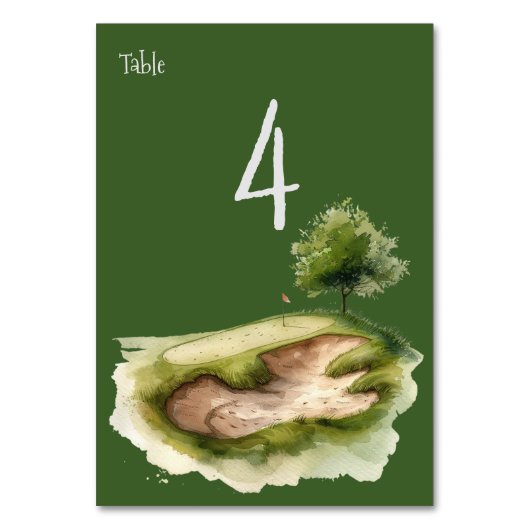 バンカーでのゴルフ テーブルナンバー (正面)