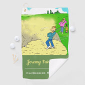 バンカーに詰まる – Golf おもしろい Cartoon ゴルフタオル (インサイチュ)