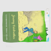 バンカーに詰まる – Golf おもしろい Cartoon ゴルフタオル (横)