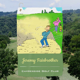 バンカーに詰まる – Golf おもしろい Cartoon ゴルフタオル