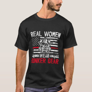 バンカーギア女性消防女性消防女子モミ Tシャツ