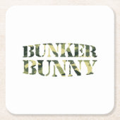 バンカーバニー迷彩柄 スクエアペーパーコースター (正面)