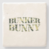 バンカーバニー迷彩柄 ストーンコースター (正面)