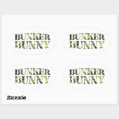 バンカーバニー迷彩柄 楕円形シール (シート)