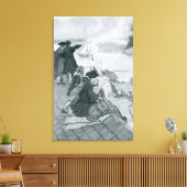 バンカーヒルで戦いを見るイラストレーション キャンバスプリント (インサイチュ (リビング))