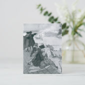 バンカーヒルで戦いを見るイラストレーション ポストカード (スタンド正面)