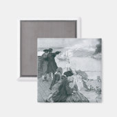 バンカーヒルで戦いを見るイラストレーション マグネット (正面/裏面)