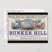 バンカーヒルクリッパー帆走1853 ポストカード (正面/裏面)