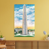 バンカーヒルモニュメントのビュー キャンバスプリント (インサイチュ (リビング))