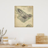 バンカーヒル戦争地図 – 1775 ポスター (キッチン)