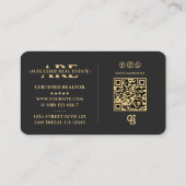 バンカー実在不動産仲介業者エステートモーゲージグレイモダン 名刺 (裏面)