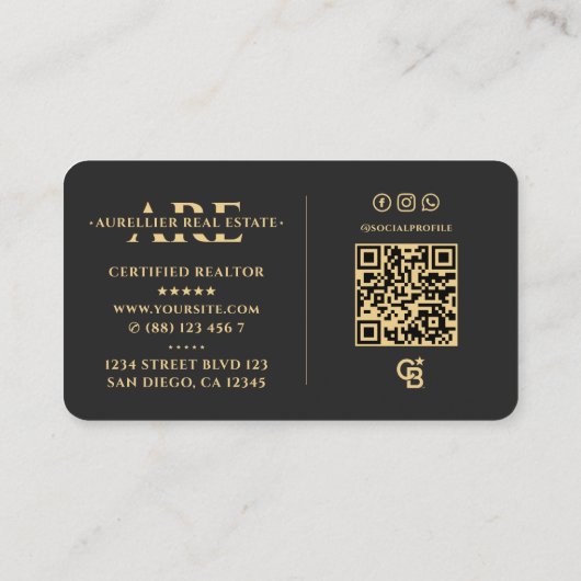 バンカー実在不動産仲介業者エステートモーゲージグレイモダン 名刺 (裏面)