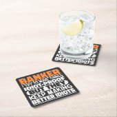 バンカー私は物事を作ろうとするおもしろい諺 クール スクエアペーパーコースター (インサイチュ)