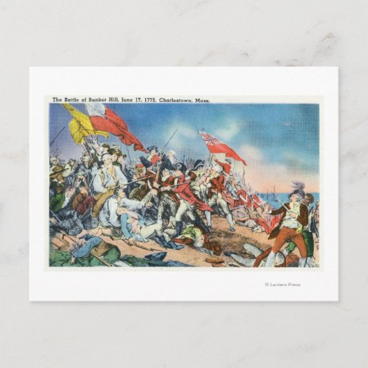 バンカー・ヒルの戦い シーン - チャールズタウン（マサチューセッツ州） ポストカード (正面)