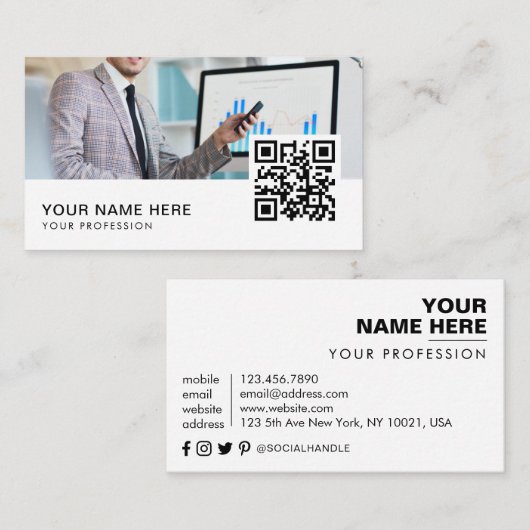 バンカーQRコード 名刺 (正面/裏面)