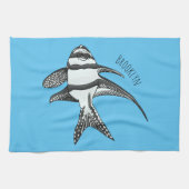 バンガイカーディナルフィッシュ漫画イラストレーション キッチンタオル (横)