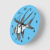 バンガイカーディナルフィッシュ漫画イラストレーション ラウンド壁時計 (傾斜)