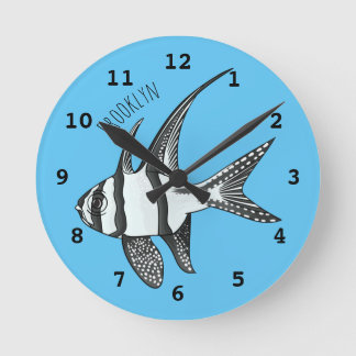 バンガイカーディナルフィッシュ漫画イラストレーション ラウンド壁時計