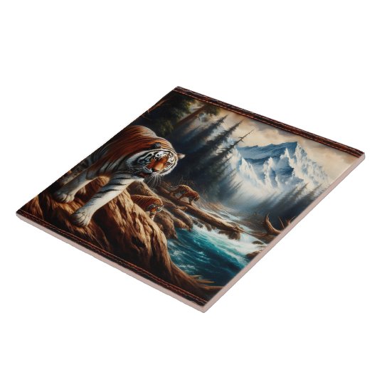 バンガルタイガースNear Mountain Stream at Dawn タイル (側面)