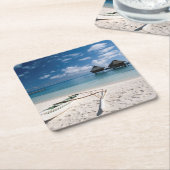 バンガローズフロムビーチモトゥトプア スクエアペーパーコースター (アングル)