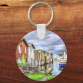 バンガローハーバーシーナリーボートランドスケープ キーホルダー (正面)