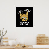バンガーとマッシュおもしろいイングリッシュフードプンダークBG ポスター (キッチン)