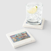 バンガーメイン私古いヴィンテージ旅行記念品 ストーンコースター (横)