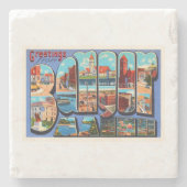 バンガーメイン私古いヴィンテージ旅行記念品 ストーンコースター (正面)