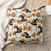 バンキンハロウィーンを持つかわいい猫の魔女 クッション (ブランケット)