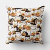 バンキンハロウィーンを持つかわいい猫の魔女 クッション (正面)