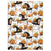 バンキンハロウィーンを持つかわいい猫の魔女 クリップボード (裏面)