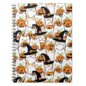 バンキンハロウィーンを持つかわいい猫の魔女 ノートブック (正面)