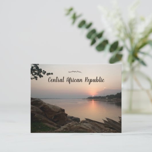 バンギ中央アフリカ共和国の夕日 ポストカード (スタンド正面)