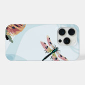 バンクシアの花とトンボの美しいアート iPhoneケース (裏面横)