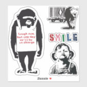 バンクシーグランジグラフィティビニール笑いステッカーセット シール (シート)