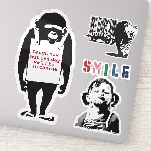バンクシーグランジグラフィティビニール笑いステッカーセット シール (詳細)