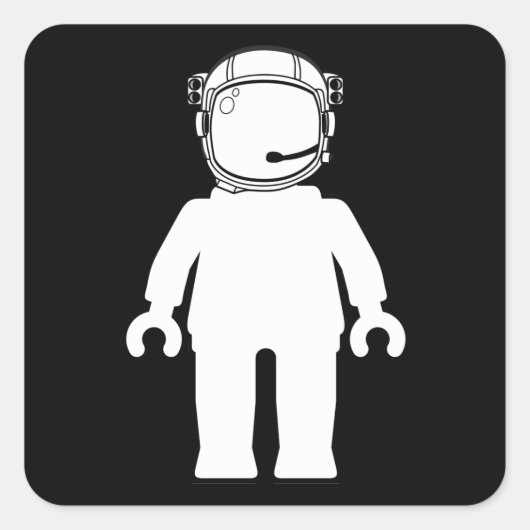 バンクシースタイル宇宙飛行士ミニフィグ スクエアシール (正面)