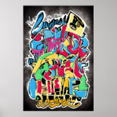 バンクシースタイル通りアート：おもしろいとカッコいいかわいい贈り物 ポスター (正面)