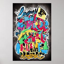 バンクシースタイル通りアート：おもしろいとカッコいいかわいい贈り物 ポスター