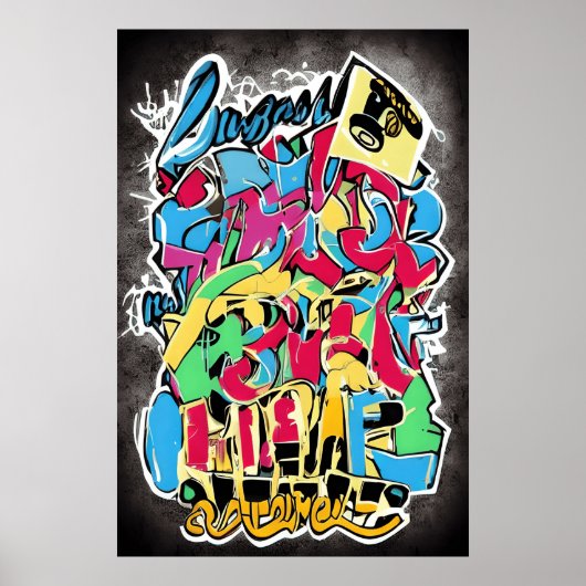 バンクシースタイル通りアート：おもしろいとカッコいいかわいい贈り物 ポスター (正面)