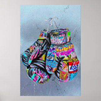 バンクシーボクシング手袋ポスター、バンクシー落書きツリー ポスター