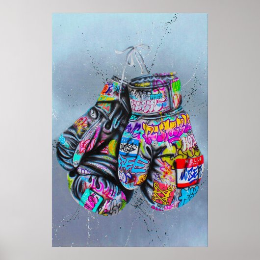 バンクシーボクシング手袋ポスター、バンクシー落書きツリー ポスター (正面)