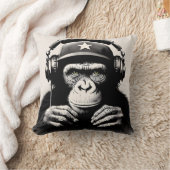 バンクシーDJモンキーゴリラチンパアートプリント クッション (ブランケット)