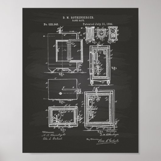 バンクセーフ1894特許技術Chalkboard ポスター (正面)